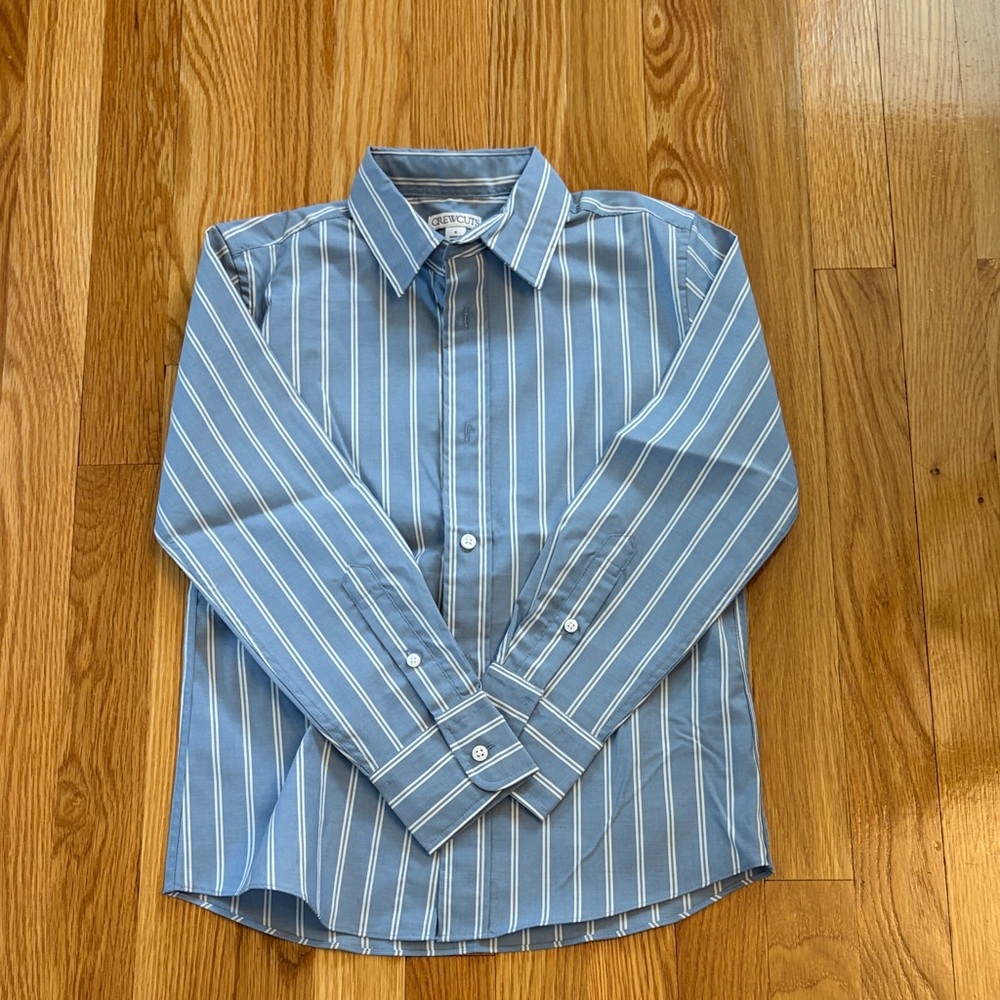 Crewcuts Blue and White Striped Dress Shirt